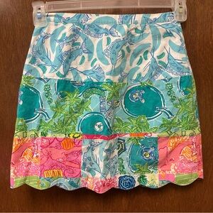 Vintage RARE Lilly Pulitzer skirt Women’s 8 Scallop Edge Patchwork Preppy Beach